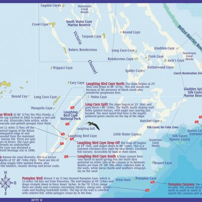 Placencia Scuba Diving Sites - Belize Map