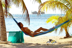 relaxing in hammock